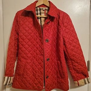 Womens Burberry Red Diamond Quilted Jackets